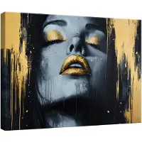WALLARENA Tableau déco abstrait femme moderne 60x40 cm xxl Impression sur toile deco murale intissée pour salon chambre cuisine