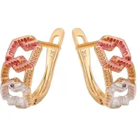 NAEMI Boucles d'oreilles or rose / homard / blanc perle