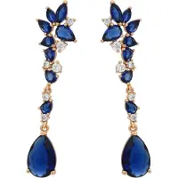 Gaya Boucles d'oreilles bleu foncé / or / transparent