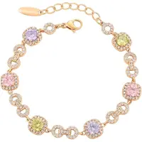 Faina Bracelet or / vert clair / rose / transparent