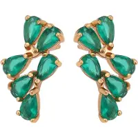 Gaya Boucles d'oreilles or rose / émeraude