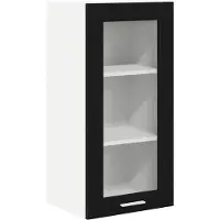 vidaXL Armoire suspendue avec stockage Riga Chêne noir 40 x 31 x 80 cm