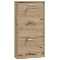 Bigbuy Meubles à chaussures - 6 paires - Décor Chêne - 3 abattants - L58,2 x P20,4 x H115,5 cm - MAC