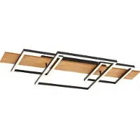 QAZQA Plafonnier design noir carré avec LED à intensité variable en 3 étapes - Nimue