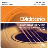 D'addario And Co EJ41 Phosphor Bronze 12C Extra Light 9-45