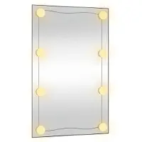 vidaXL Miroir mural avec lampes LED 50x80 cm verre rectangulaire