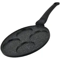 Herzberg Poêle à crêpes et galettes avec revêtement en marbre 4 emplacements 26cm HGCP264HO