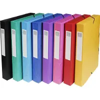 Exacompta Boîtes de classement Exabox - dos de 40 mm - coloris assortis - 8 pièces