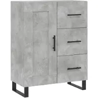 vidaXL Highboard gris béton 69,5x34x180 cm Bois composite