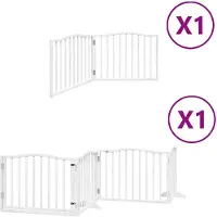 vidaXL Porte pour chien 6 pièces avec porte Pliable Blanc 480 cm Bois de peuplier