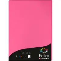 Pollen Clairefontaine Pollen - Rose intense - A4 (210 x 297 mm) - 120 g/m² - 50 feuille(s) papier teinté
