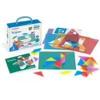 Miniland Jeu créatif traditionnel de tangram avec des pièces translucides