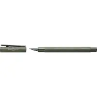 Faber-Castell Stylo-plume Neo Slim Aluminium vert F (Noir, Vert olive, 1x)