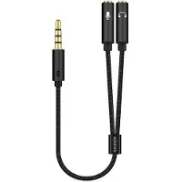 Aisens Klinke 3.5 4 Pin M 2xklinke 3.5 3 Pin H Adaptateur audio 25 Cm Noir Noir One Size