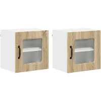 vidaXL , façade pour lave-vaisselle, modèle Kalmar, 2 pièces, panneau de particules imitation chêne Sonoma