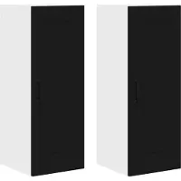 vidaXL Façade de lave-vaisselle Kalmar, lot de 2, noir, 30 x 31 x 80 cm