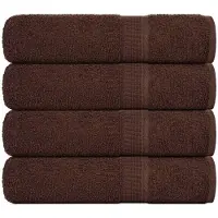 vidaXL Essuie-mains 4 pcs marron 50x100 cm 360 g/m² 100% coton