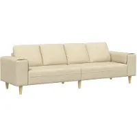 vidaXL Ensemble de Canapés Crème tissu