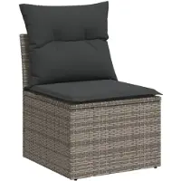 vidaXL Ensemble de salon de jardin 11 pièces avec coussins Gris Poly rotin
