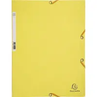 Exacompta Chemise - Chemise à élastiques 3 rabats + Etiquette 24x32cm Jaune citron