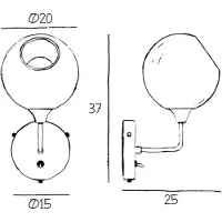 Design By Us Applique Murale , Ballroom Short, dimmable, Blanc, Salon / séjour, Verre, Design