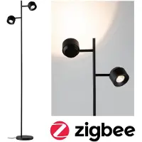 Paulmann Lampadaire , Puric Pane, dimmable, Noir, Salon / séjour, Métal, Moderne