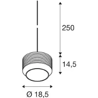 SLV Lampe suspendue Pantilo Rope 19 verre fumé - Ø 18,5cm