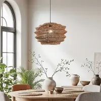 LumenXL Lampe suspendue design Kanso en papier tressé naturel