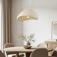 LumenXL Lampe suspendue Wabi Sabi Yume avec motif en pierre beige sable - 60 x 50 cm