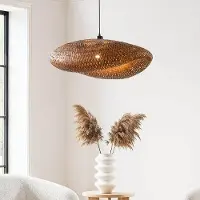 LumenXL Lampe suspendue en bambou avec abat-jour tressé à la main Ø68 cm - Trama
