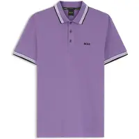 BOSS Paddy 10241663 Green Short Sleeve Polo Violet M Homme