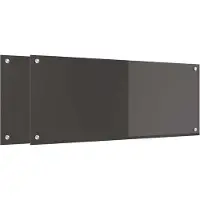 vidaXL Protection de cuisine 2 pcs Gris foncé 100 x 40 cm verre trempé