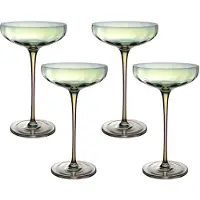 Intirilife 4x Verre À Martini Avec Reflets Arc-En-Ciel Et Forme Ondulée - 140 Ml De Capacité - Verre À Cocktail Résistant Aux Chocs Et Lavable Au Lave-Vaisselle En Cristal