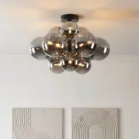 LumenXL Plafonnier Decora avec boules en verre fumé - 12 lumières