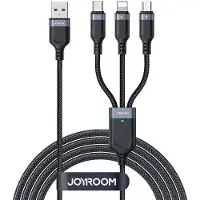 JOYROOM Multi-Use Series S-A18 3W1 Usb-A - Lightning / Usb-C / Micro Usb 1.2M cable - Czarny