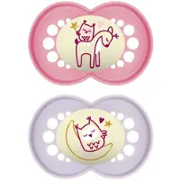 Mam Original Night Tétine silicone rose 16 mois et + 2 pc(s) Sucette(S)