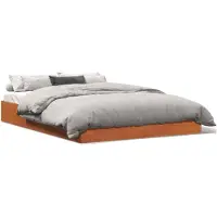 vidaXL Lit en bois massif sans matelas pin brun cireux 120x190 cm