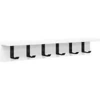 vidaXL Porte-manteau mural Blanc 60 x 10.5 x 10.5 cm Bois d'ingénierie