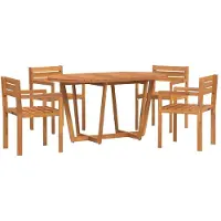 vidaXL Ensemble de jardin à manger 5 pièces en bois massif d'acacia