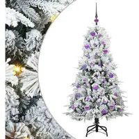 vidaXL Sapin de Noël Artificiel à Branches Articulées Blanc 150 cm