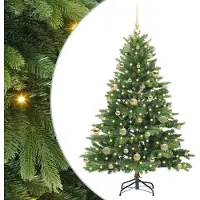 vidaXL Sapin de Noël artificiel avec 150 LED Vert 150 cm PE et PVC
