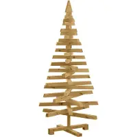 vidaXL Arbres de Noël avec support Marron 120 cm Bois massif en pin