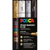 Posca Marqueurs Magiques - PC-1 m - 4 pces - Or/Blanc/Argent/Noi - - UneTaille - Marqueur