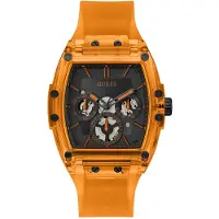 GUESS Montre à affichage analogique 'Phoenix' orange / noir