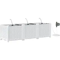 vidaXL Pots de jardin Blanc 120 x 40 x 37.5 cm Acier