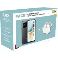 Honor Pack Smartphone 400 Smart Double nano SIM 128 Go 6.77" Velvet Black + Earbuds Choice X7E Active