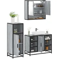 vidaXL Ensemble de meubles de salle de bain 3 pièces Gris Sonoma Bois composite