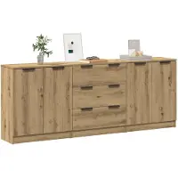 vidaXL Sideboards 3 pcs. Chêne Artisan 60x30x70 cm Bois composite