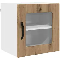 vidaXL Armoire murale en verre LUCCA, chêne artisanal, 40 x 31 x 40 cm