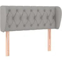 vidaXL Tête de lit avec oreilles gris clair 93x23x78/88 cm Tissu